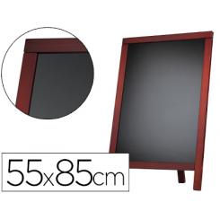 Pizarra negra LIDERPAPEL caballete y marco de madera con superficie para rotuladores tipo tiza 55x85cm