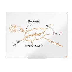 Pizarra NOBO Impression Pro acero lacado 1200x900mm, blanco (marco fino, nueva bandeja, sistema InvisaMount)