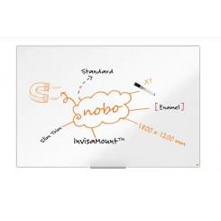 Pizarra NOBO Impression Pro acero vitrificado 1800x1200mm, blanco (marco fino, nueva bandeja, sistema InvisaMount)
