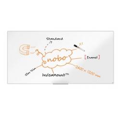 Pizarra NOBO Impression Pro acero vitrificado 2400x1200mm, blanco (marco fino, nueva bandeja, sistema InvisaMount)