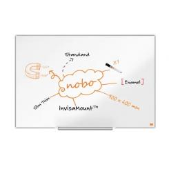 Pizarra NOBO Impression Pro acero vitrificado 900x600mm, blanco (marco fino, nueva bandeja, sistema InvisaMount)