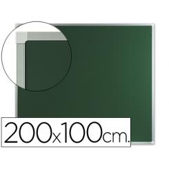 Pizarra verde Q-CONNECT mural marco de aluminio 200x100 cm sin repisa