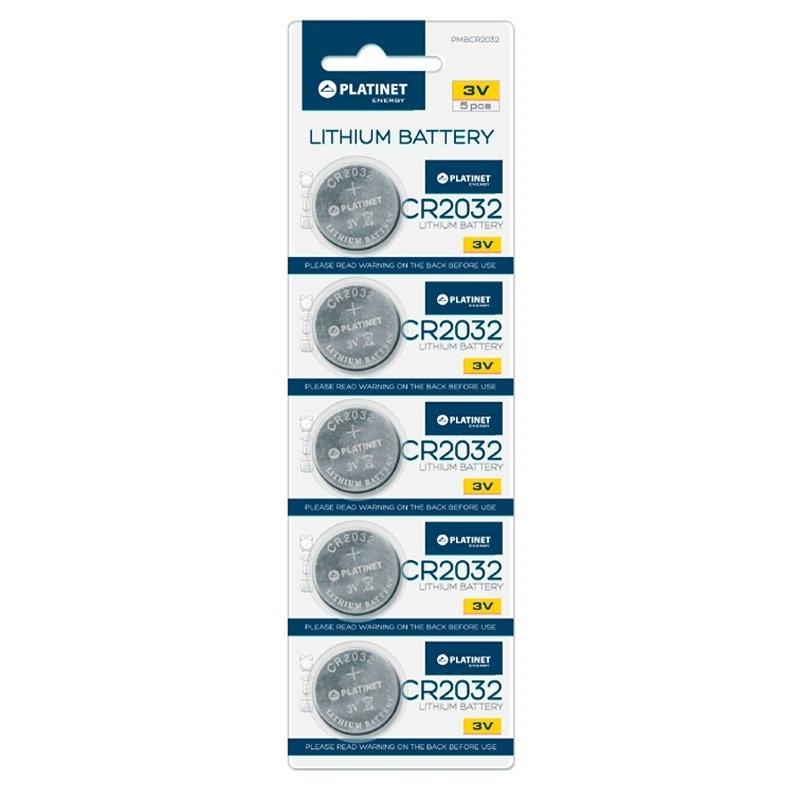Platinet Pila Boton Litio Cr2032 3V Blister*5