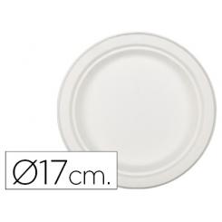 Plato De Fibra Natural Nupik Biodegradable Blanco 17 cm De Diametro Apto Microondas Paquete De 50 Unidades