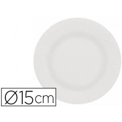 Plato Papel Reciclable Blanco 15 cm Paquete 100 Unidades