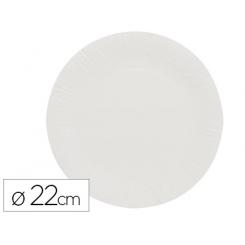 Plato Papel Reciclable Blanco 22 cm Paquete 100 Unidades