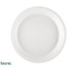 Platos BIONIC 23x2cm diámetro blanco bagazo (1000 uds)