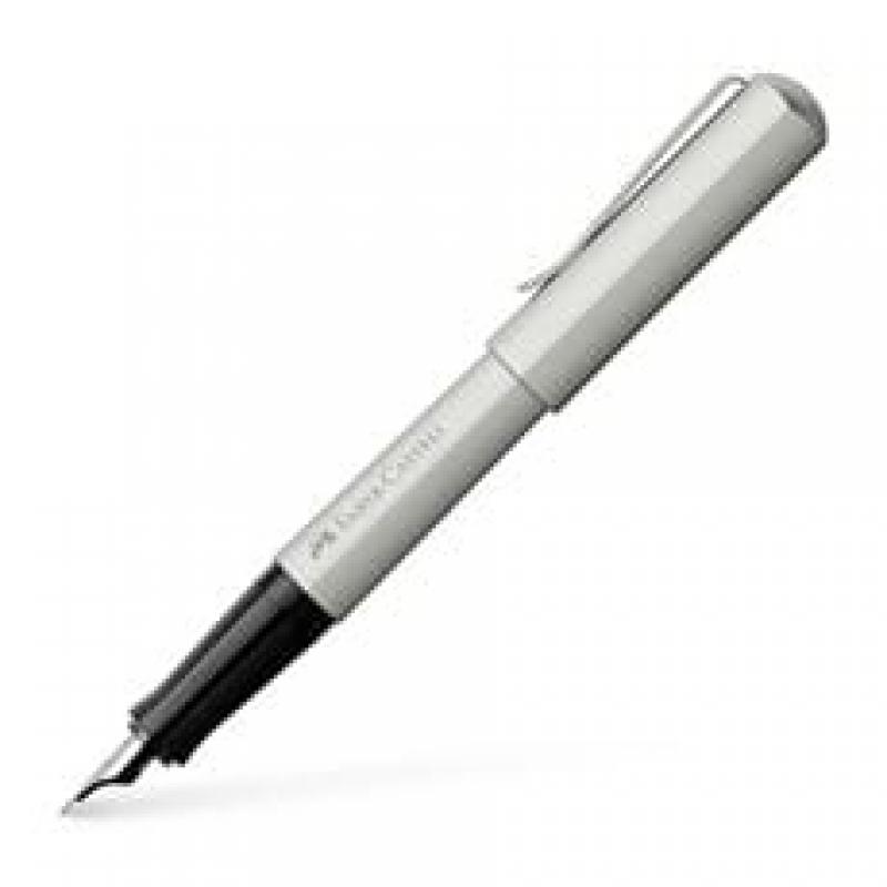 pluma-faber-castell-hexo-plateado-mate