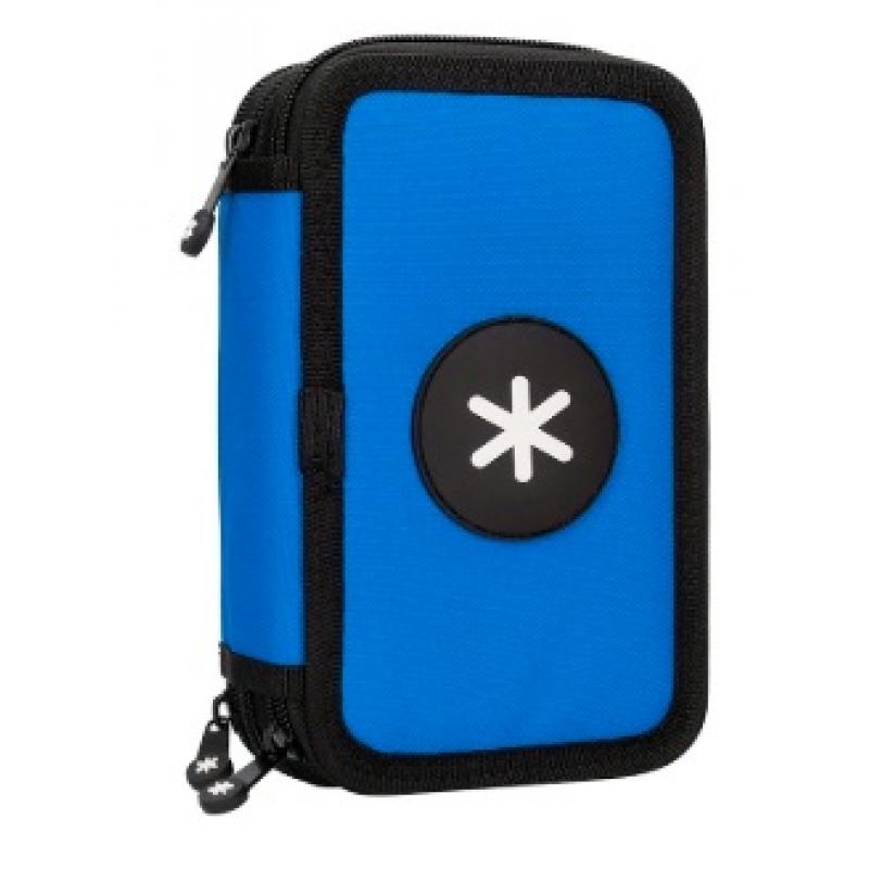 plumier-escolar-antartik-triple-cremallera-color-azul-36-piezas