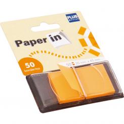 Plus Office Banderitas Paper-In 25X45 Naranja 50 Uds