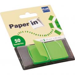 Plus Office Banderitas Paper-In 25X45 Verde 50 Uds