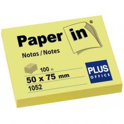 Plus Office Notas adhesivas Paper-In 50X75 100H Amarillo