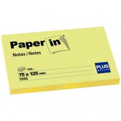 Plus Office Notas adhesivas Paper-In 75X125 100H Amarillo