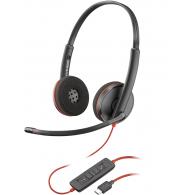 POLY Auriculares Blackwire 3220 estéreo USB-C + adaptador USB-C/A (paquete)