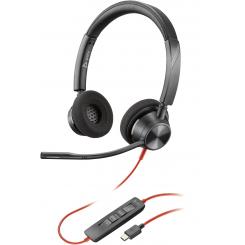POLY Auriculares estéreo Blackwire 3320 USB-C + Adaptador USB-C/A