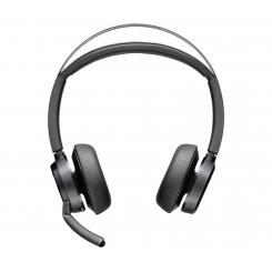 Poly Auriculares Voyager Focus 2 USB-C-C + adaptador USB-C/A + base de carga