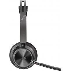 POLY Auriculares Voyager Focus 2 USB-C-C con certificación Microsoft Teams + adaptador USB-C/A + base de carga
