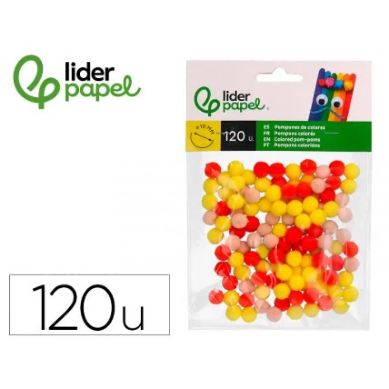 pompones-de-colores-liderpapel-1-cm-tonalidades-calidas-bolsa-con-120-unidades