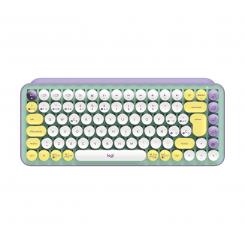 Logitech POP Keys Wireless Mechanical Keyboard With Emoji Keys teclado RF Wireless + Bluetooth QWERTY Español Color menta, Violeta, Blanco, Amarillo