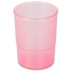 Porta Lapices Plastico Redondo Traslucido Fucsia