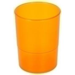Porta Lapices Plastico Redondo Traslucido Naranja