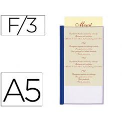 Porta menus LIDERPAPEL PVC DIN A5 con 3 fundas
