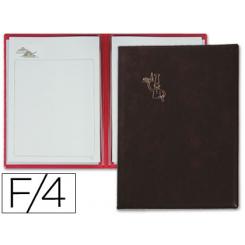 Porta Menus Pardo 4 Fundas con Laminas Litografiadas Negro