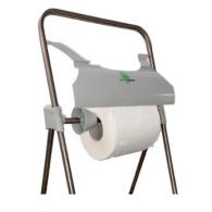 Portabobina buznl greensource tripode suelo abs reciclado con sierra de corte para bobinas papel celulosa.
