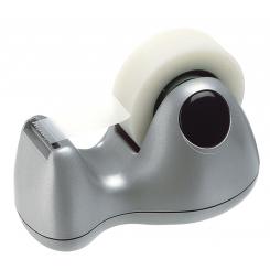 Portacelo con hoja de acero y almohadillas antideslizantes. Poliestireno. Para cinta 12/19x33 mm/m. Medidas 120x75x75 mm. Color gris.