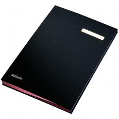 Portafirmas ESSELTE. Fuelle con 20 separadores forrado, negro