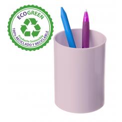 Portalápices Sostenible Ecogreen Archivo 2000. 100% reciclado. Medida ext 75x105 mm. Color rosa pastel.