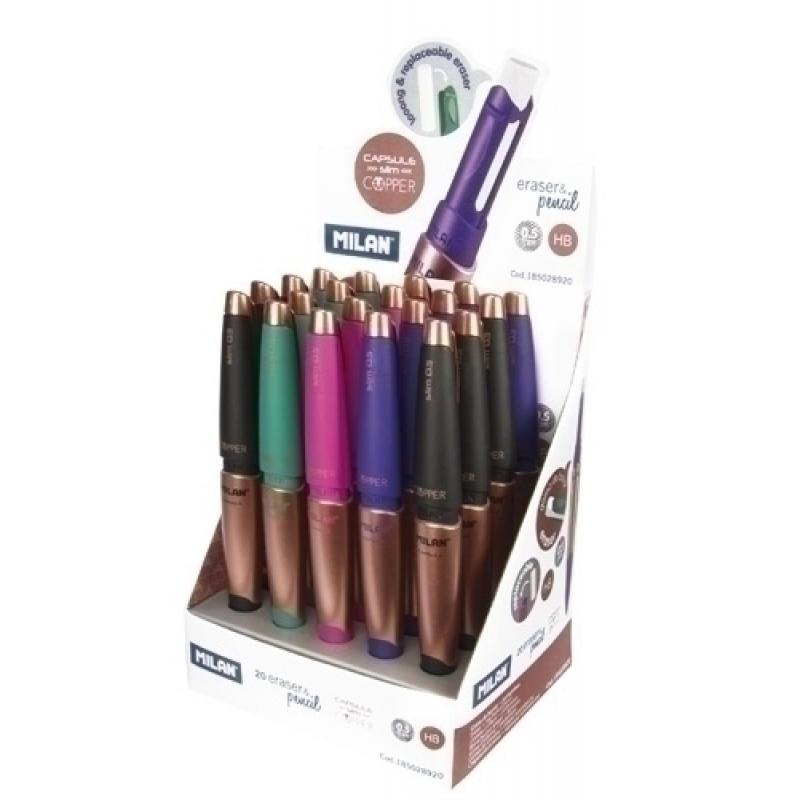 Portaminas MILAN RETRACTIL CAPSULE Slim 0,5 mm COPPER AZUL