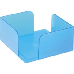 Portanotas cuadrado Archivo 2000. s/taco. Para taco 100x100 mm. Poliestireno. Medida ext 105x105x55 mm. Color azul mar traslúcido.