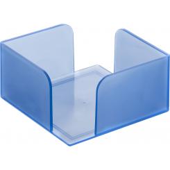 Portanotas cuadrado Archivo 2000. s/taco. Para taco 100x100 mm. Poliestireno. Medida ext 105x105x55 mm. Color azul traslúcido.
