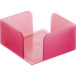 Portanotas cuadrado Archivo 2000. s/taco. Para taco 100x100 mm. Poliestireno. Medida ext 105x105x55 mm. Color fucsia traslúcido.