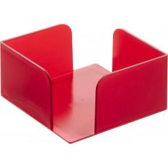 Portanotas cuadrado Archivo 2000. s/taco. Para taco 100x100 mm. Poliestireno. Medida ext 105x105x55 mm. Color rojo traslúcido.