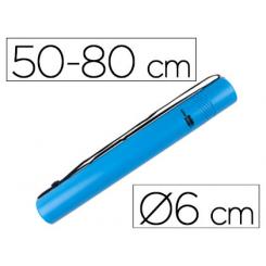 Portaplanos plastico LIDERPAPEL diametro 6 cm extensible hasta 80 azul