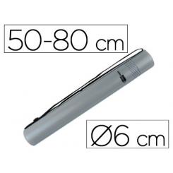 Portaplanos plastico LIDERPAPEL diametro 6 cm extensible hasta 80 gris