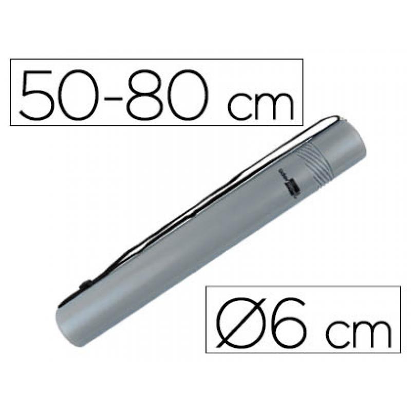 portaplanos-plastico-liderpapel-diametro-6-cm-extensible-hasta-80-gris