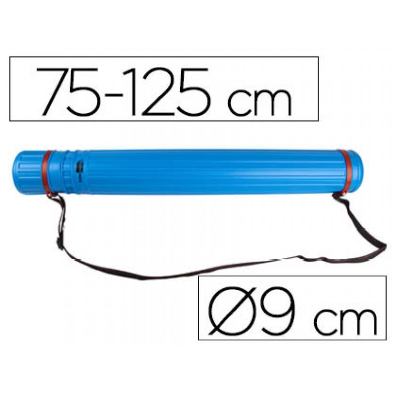 portaplanos-plastico-liderpapel-diametro-9-cm-extensible-hasta-125-cm-azul