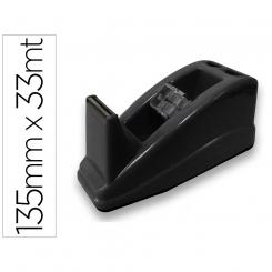 Portarrollo sobremesa Q-CONNECT plastico para cinta de 33 mt color negro 135x58x60 mm