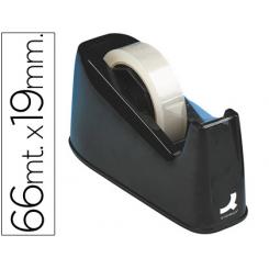 Portarrollo sobremesa Q-CONNECT plastico para cintas de 33 y 66 mt color negro