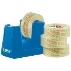 Portarrollos Tesa 33 M Easy Cut Smart Azul + Tesafilm Transparente 4 Rollos