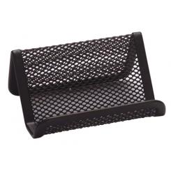 Portatarjetas Q-CONNECT metalico negro 11x7,5x5 cm