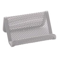 Portatarjetas Q-CONNECT metalico plata 11x7,5x5 cm