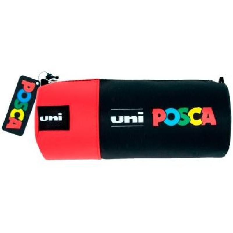 POSCA estuche portatodo de lona 8.5x19.5 cm negro/rojo