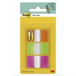 POST-IT Banderitas adhesivas 25 x 43,2 mm, dispensador 3 colores, 60 uds