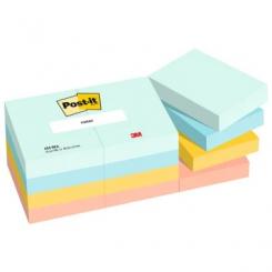 POST-IT Bloc de notas adhesivas 38mmx51mm colores Beachside, 100 hojas, 12 UDS