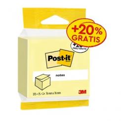 POST-IT Bloc de notas adhesivas 76 x 76 mm amarillo, 390 hojas, en blíster