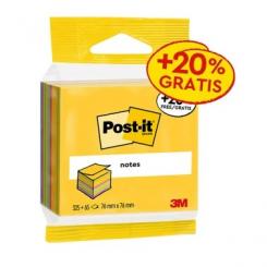 POST-IT Bloc de notas adhesivas 76 x 76 mm colores surtidos, 390 hojas, en blíster